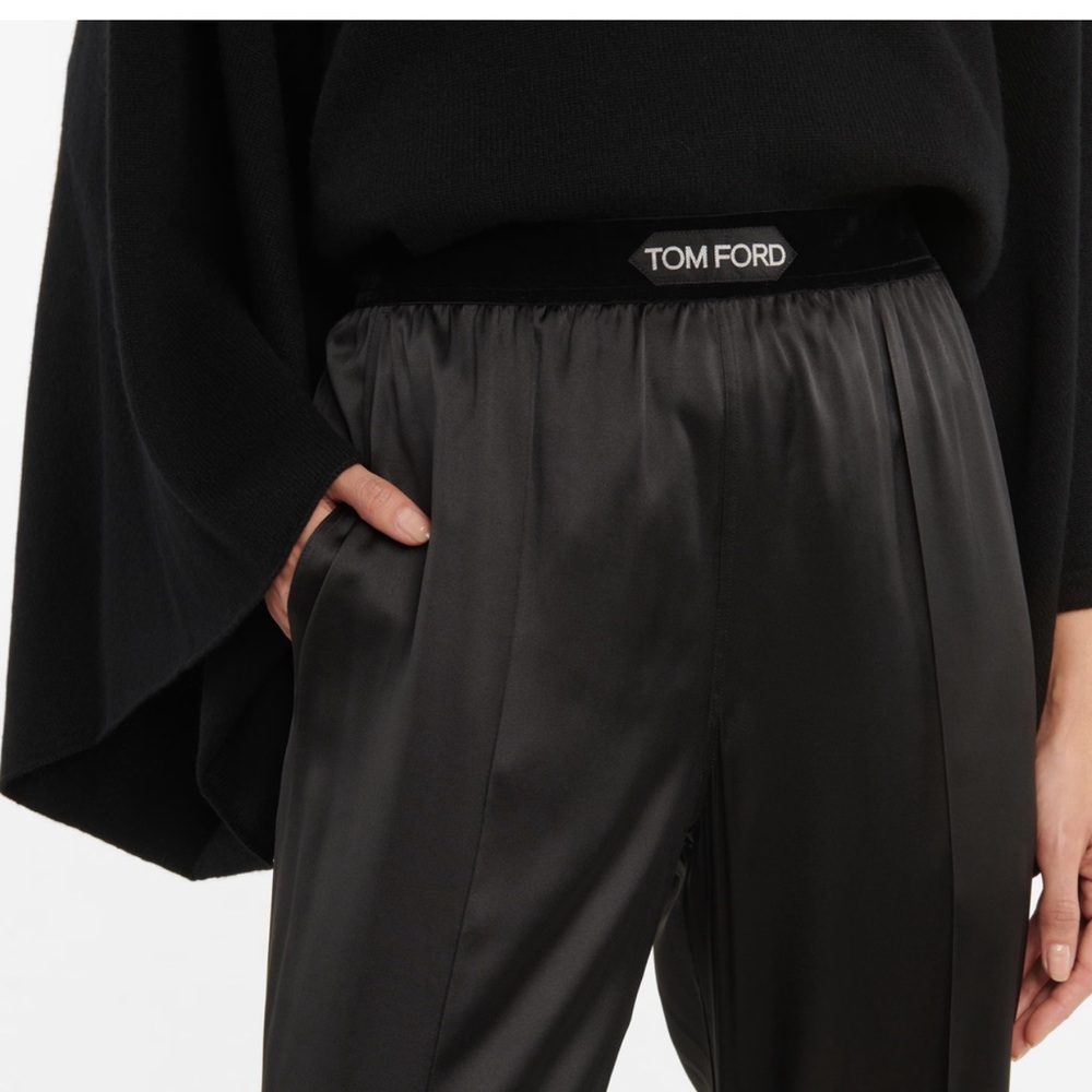 Tom Ford Satin Black STRETCH SILK SATIN PANTS